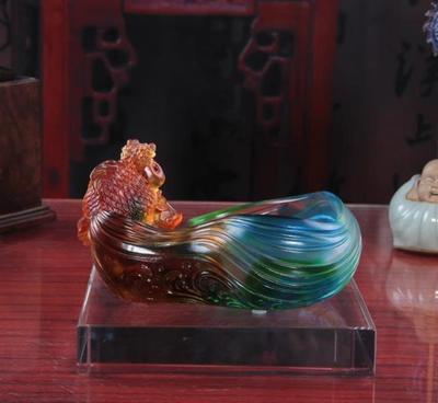 琉璃坊魚果碟 古法琉璃家飾工藝品，商務禮品優選